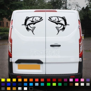 2x Fishing Decal Sticker Graphic For Van Caravan Hunter Crew Bait Carp - Picture 1 of 1
