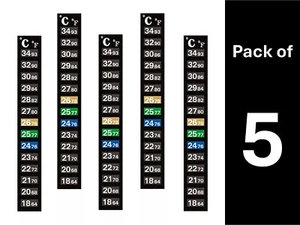 5 PIEZAS Pegatinas Termómetro Cristal Líquido - Monitoreo Preciso de Temperatura - Imagen 1 de 4