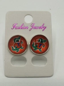 Florida Gator Stud Earrings - 1/2” Round - Picture 1 of 5