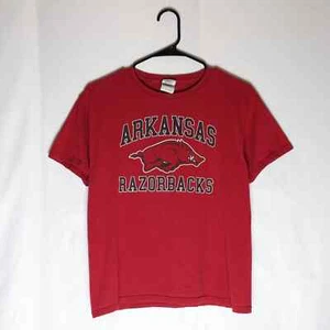 Gildan Arkansas Razorbacks Shirt Youth XL Red Short Sleeve Crewneck Y2K Vintage - Picture 1 of 6