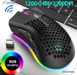 Gamer PC Laptop Maus Profi RGB mit 800mAh Lithium Akku 3200DPI Einstellbar Neu  - Bild 1 von 8