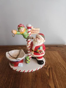 Bastone per caramelle officina di Babbo Natale per interni casa con elfo e babbo natale - Foto 1 di 3