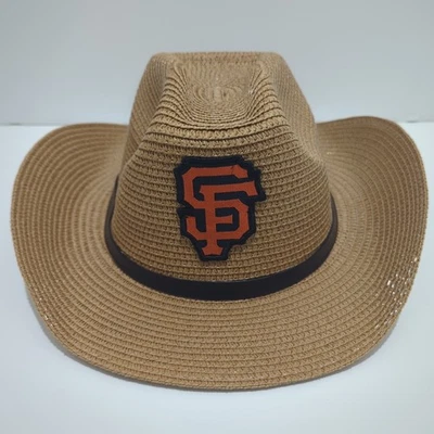 Chapéu de cowboy San Francisco Giants palha com patch Chevy e faixa preta - Imagem 1 de 4