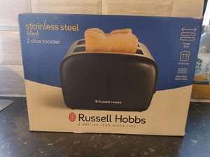 Russell Hobbs 2 Slice Toaster, with Longer Slots 26550 Stainless Steel in Black - Picture 1 of 12