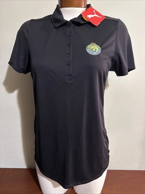 彪马·加纳女式短袖高尔夫马球新俱乐部标志 M L XL 黑色 — 第 1/4 张图片