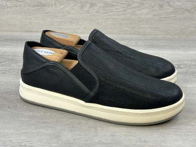 OluKai Ki‘ihele  Women's Sneakers 10 Black Leather Slip On Comfort Shoes - Image 1 of 4