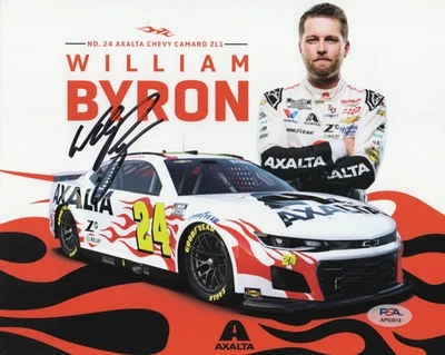 2024 WILLIAM BYRON #24 AXALTA AUTOGRAPHED 8X10 HERO CARD W/PSA COA AWESOME RARE - Image 1 of 2