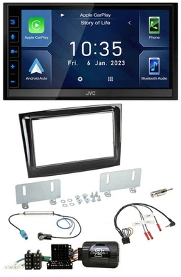 JVC DAB Bluetooth Lenkrad USB 2DIN Autoradio für Fiat Doblo VDO ab 2015 piano - Bild 1 von 4