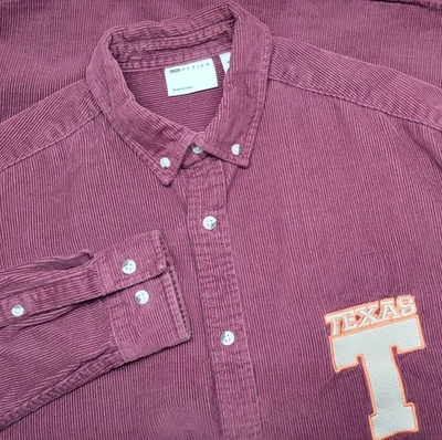 Camisa con botones de pana Texas Longhorns de diseño ASOS para hombre de gran tamaño mediana  Foto 1 de 4