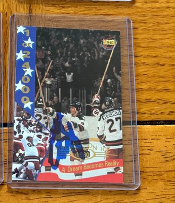 1995 Signature Rookies #49 Steve Christoff AUTOGRAPHED CARD USA MIRACLE ON ICE - Image 1 of 2