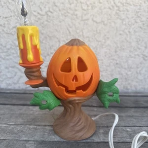 Vintage Halloween Pumpkin Jack O Lantern 1996 Trendmasters Lamp Light Scream - Picture 1 of 6