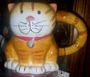 NEU MIT ETIKETT HANDBEMALT ORANGE TABBY KATZE 3D TEE KAFFEE 16 OZ TASSE VON BOSTON LAGER - Bild 1 von 2