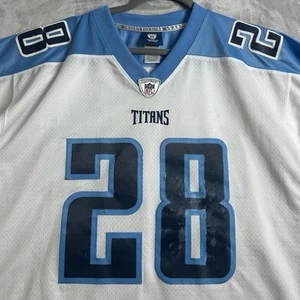 Camiseta deportiva de los Tennessee Titans para hombre XL blanca Chris Johnson #28 Reebok Onfield Y2K - Imagen 1 de 15