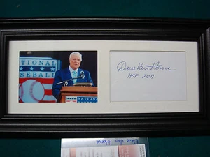 Exhibición enmarcada de béisbol autografiada firmada por Dave Van Horne de 14x8 pulgadas - JSA - Imagen 1 de 4