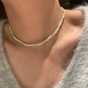 [CAFFTI] Sterling silver pearl necklace accessory clavicle chain纯银珍珠饰品项链配饰锁骨链 - Picture 1 of 6