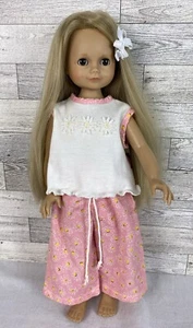 Vintage Gotz Puppe Puppe 17 Zoll blonde Haare braune Augen Gänseblümchen rosa Pyjama - Bild 1 von 17