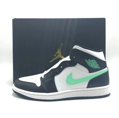 *NEW* Men NIKE Air Jordan 1 Mid White / Green Glow (DQ8426 103), Sz 8.0 - 13.0👍 - Image 1 of 4