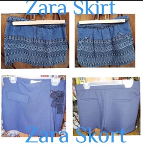 ZARA 2 each NEW Girls mini skirt And SKort. Size 11-12 Blue - Picture 1 of 11