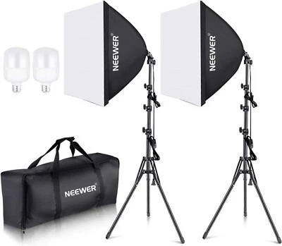 Neewer 10103353 700W Equiv Softbox Lighting Kit LED 5700k - NEW - Image 1 of 4