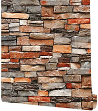 Stone Peel and Stick Wallpaper Rock Wallpaper-Stacked Stone Wallpaper-Faux Brick