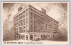 Postcard Greater Hotel Custer  Galesburg Illinois