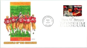 LEGENDARY FOOTBALL COACH BEAR BRYANT 1997 FLEETWOOD CACHET FDC MUSEUM CANCEL UNA - Picture 1 of 1