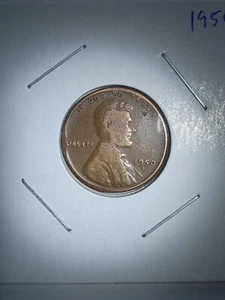 1950 Denver Lincoln Cent With Greese Strike Through On Obverse Profile! - Picture 1 of 3