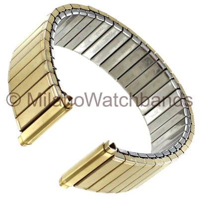 16-18 mm Hirsch  Twist-O-Flex Stainless Steel Matte Finish Gold Tone Watch Band - Image 1 of 4