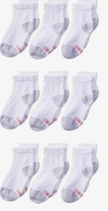 NEW Hanes Boy's Red Label 11-Pk Cushion Ankle White Socks, Small 4.5 - 8.5 - Picture 1 of 2