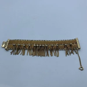 Vintage signiertes breites HOBE goldfarbenes Mesh Armband - Bild 1 von 8
