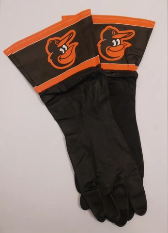 Baltimore Orioles Team Dish Rubber Gloves MLB Baseball NWT Black Cover