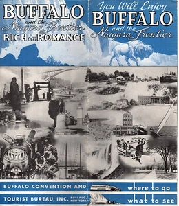 Buffalo New York Vtge Travel Brochure B&W Photos Locator Map Circa 1940's-50's  - Picture 1 of 5