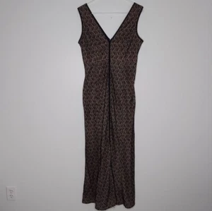 Nikibiki Maxi Dress Large Black Mesh Lace Lined Sleeveless Vneck Zip Party Sexy - Picture 1 of 6