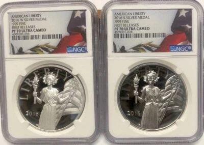 2016 W & S AMERICAN LIBERY Silver Medal Set NGC PF 70💥FLAWLESS QUALITY! FIRST R - Image 1 of 4