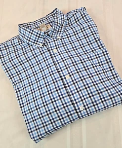 DULUTH TRADING camicia blu a quadri con colletto e bottoni manica lunga manica lunga uomo XL - Foto 1 di 8
