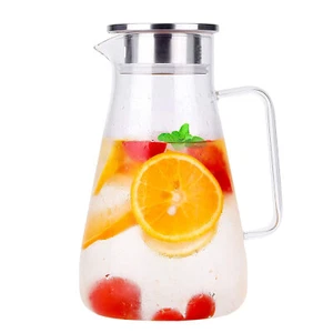 Glass water Pitcher Lid 63 Ounces Iced Tea Pitcher Container For Refrigerator - Picture 1 of 8