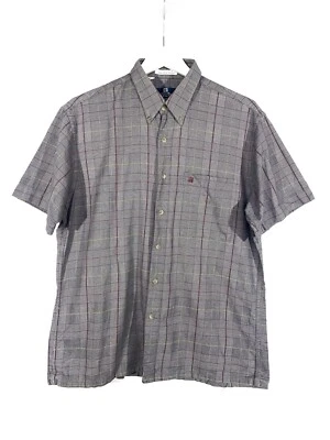 Givenchy Vintage Button Down Shirt Short Sleeve Square Print Size L - Image 1 of 4