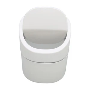 Desktop Garbage Can Button Flip Cover Reduce Odor Trash Debris Collector Can NAU - Picture 1 of 22