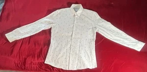ZARA Men’s Slim Fit Dress Shirt L White Floral Print Long Sleeve - Picture 1 of 18