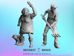 Country Lady and Man - 28mm+ Resin Mini | Zombicide |Vaultz - Picture 1 of 1
