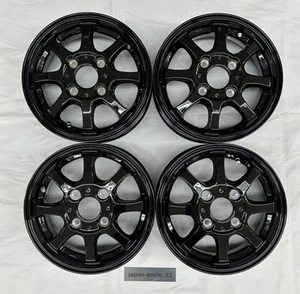 G.SPEED G08 12x4.0 +43 4x100 MBK Black Light Track Rims Kei Wheels 4 piece set - Picture 1 of 5