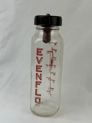 De Colección Evenflo 8 OZ Vidrio Transparente Biberón Pezón y Anillo Hecho en EE. UU. Logo Rojo Hexágono Foto 1 de 4