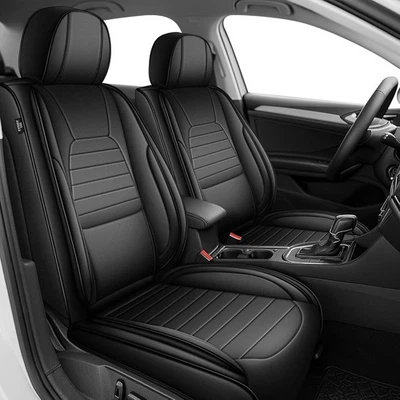 2 Front Seats Car Seat Covers For Dodge Avenger 2008-2014 Faux Leather Black - Image 1 of 4