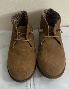 Lucky Brand Asher Suede Lace Up Ankle Bootie Sz 7.5M y2k chunky - Picture 1 of 6