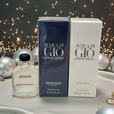Armani Vintage Eau Pour Homme y Aqua Di Gio Conjunto de Colección de Fragancias Miniatura Foto 1 de 4