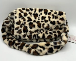 Gilda Paris Faux Fur Leopard Print Messenger/Crossbody Bag NWT - Picture 1 of 2