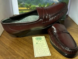 SAS Damen einfachere antike Weinleder Komfortschuhe Größe 10 N Made in USA Neu - Bild 1 von 12