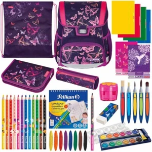 Herlitz Schulranzen Set Loop Plus Premium Butterflies 14-teilig gefüllt Mädchen - Bild 1 von 10