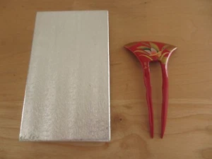 Japanese Vintage Kanzashi Ornamental Hairpin Antique Japanese Lacquer - Picture 1 of 9