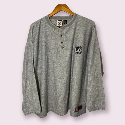 Vtg Iron Knights NHL Philadelphia Flyers Gray Fleece Sweater Men's Size XL Cover